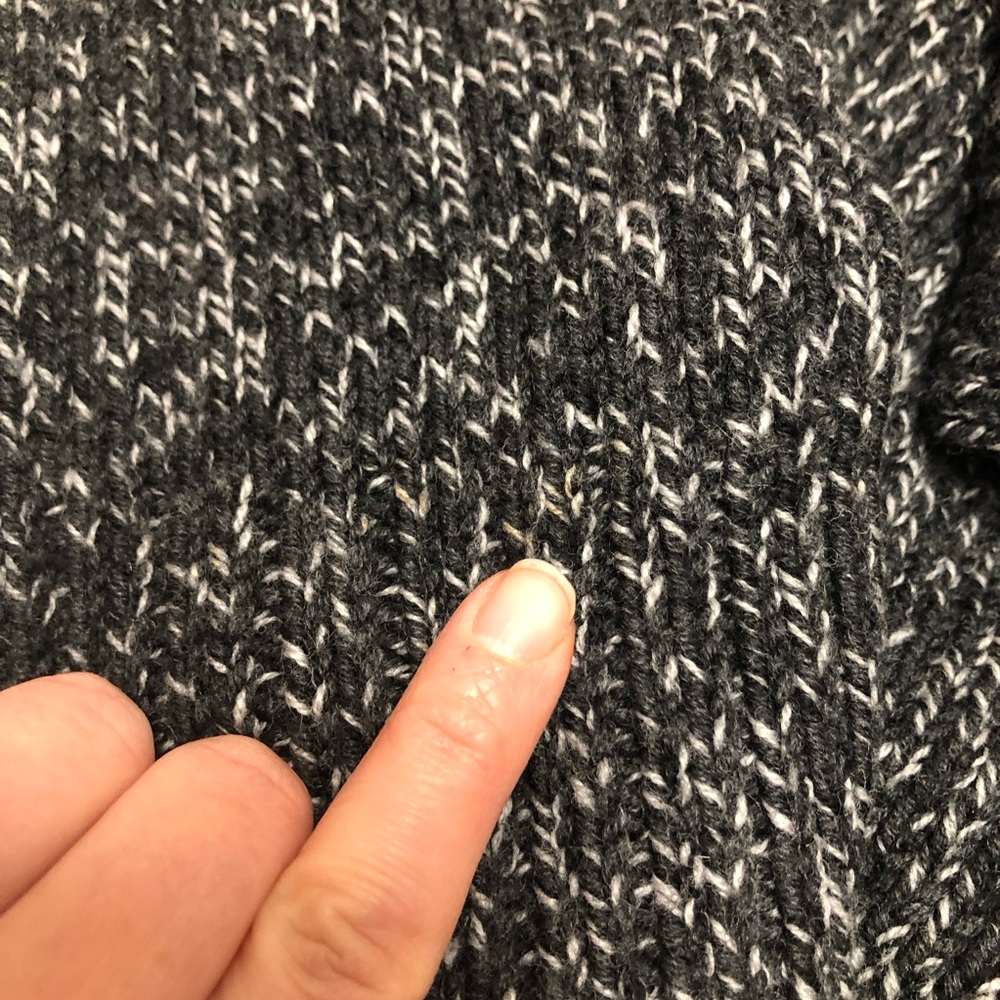 J. Crew Italian Merino Wool Sweater Black and White Belted Tie Classic - Picture 5 of 7